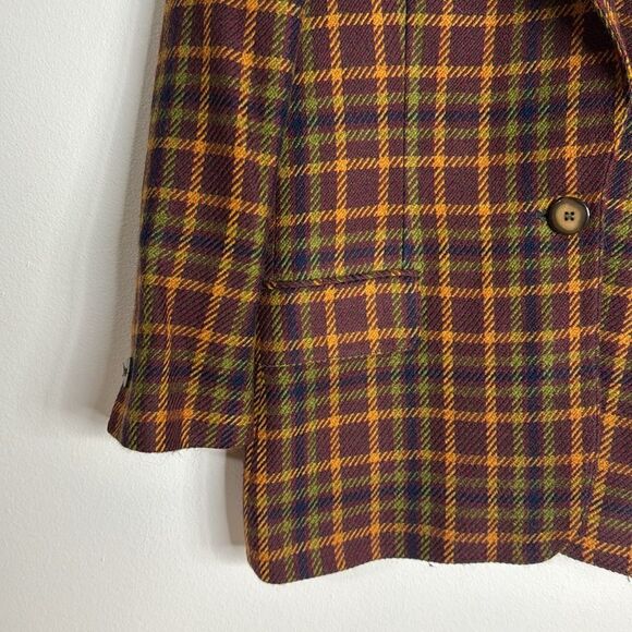 benard holtzmam ladies colorful checkered wool plaid blazer size m/L - Picture 3 of 8